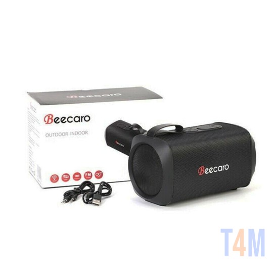 Beecaro Wireless Speaker GF601 FM/Audio/USB 3.7V 1500mAh Black